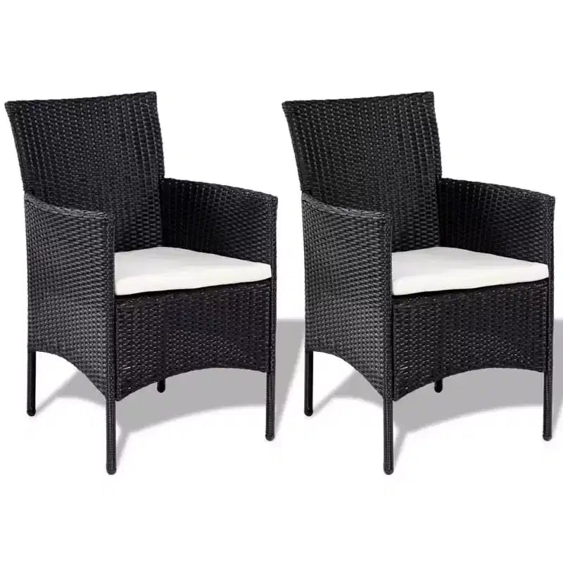 vidaXL Salon de jardin 4 pièces en résine tressée avec coussins Noir