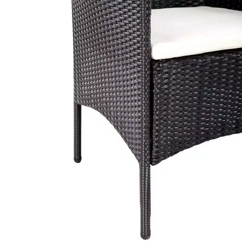 vidaXL Salon de jardin 4 pièces en résine tressée avec coussins Noir