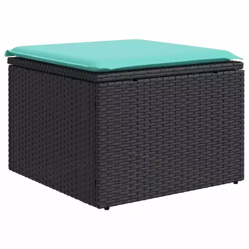 vidaXL Salon de jardin 8 pièces avec coussins résine tressée noir