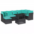 vidaXL 8 Piece Garden Sofa Set with Cushions Black Poly Rattan