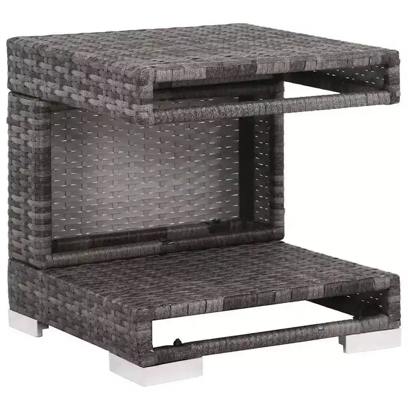 vidaXL Salon de jardin en rotin Gris et gris foncé