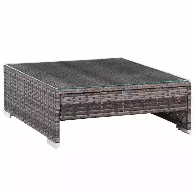 vidaXL Salon de jardin en rotin Gris et gris foncé