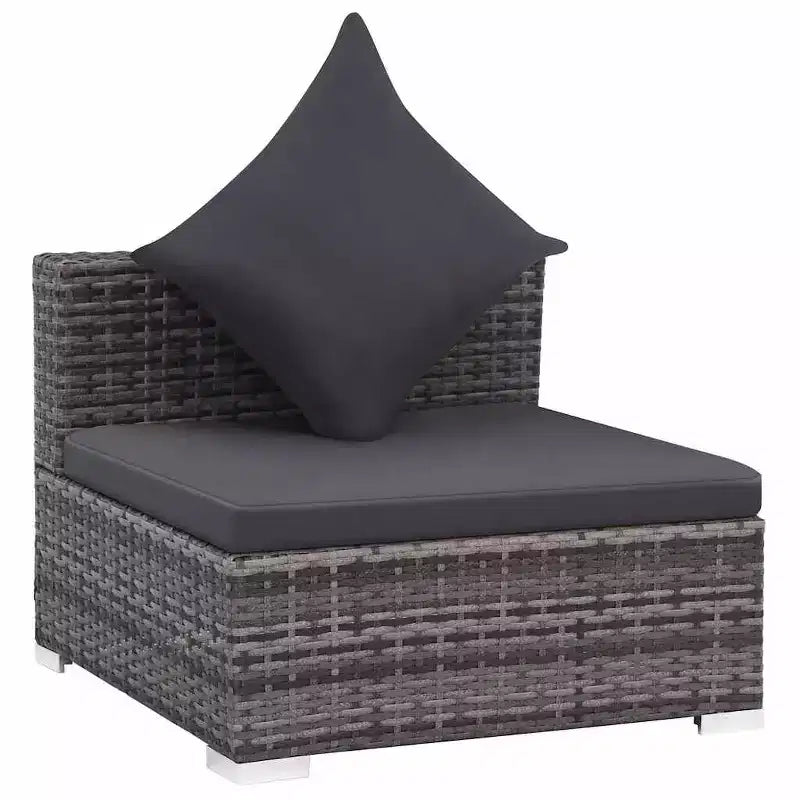 vidaXL Salon de jardin en rotin Gris et gris foncé