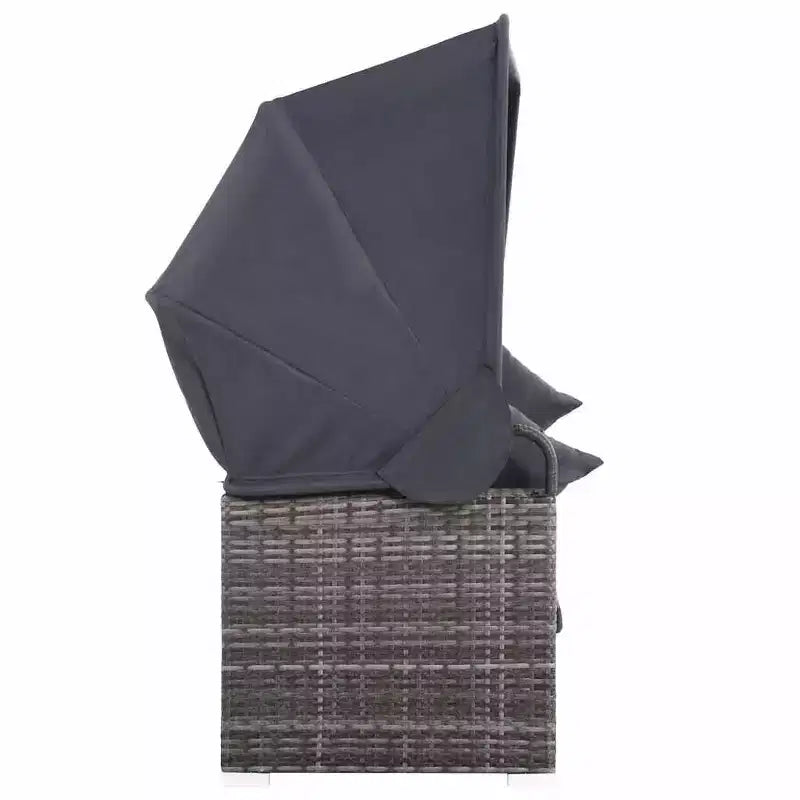 vidaXL Salon de jardin en rotin Gris et gris foncé