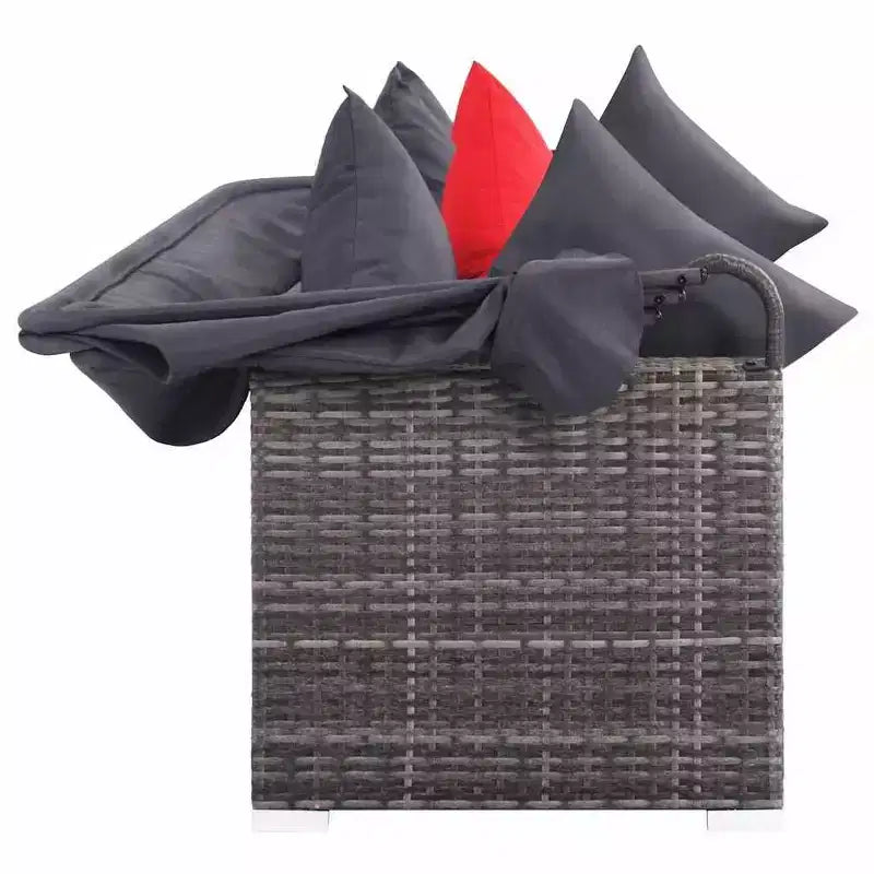 vidaXL Salon de jardin en rotin Gris et gris foncé