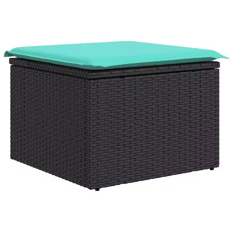vidaXL Salon de jardin 8 pcs avec coussins résine tressée noir
