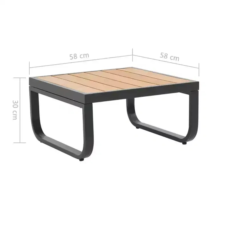 vidaXL Salon de jardin d'angle 2 places avec coussins Aluminium et WPC