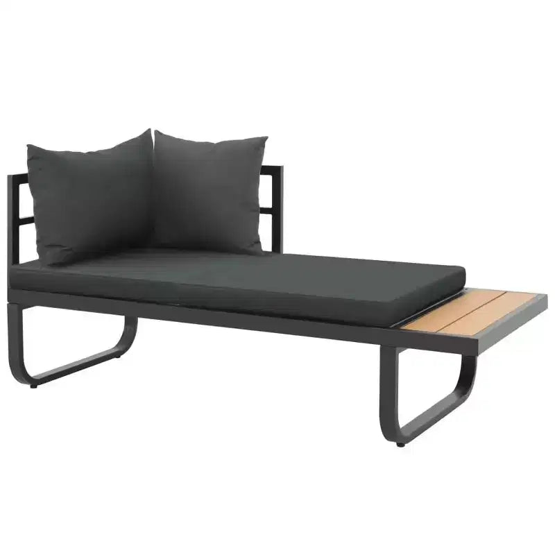 vidaXL Salon de jardin d'angle 2 places avec coussins Aluminium et WPC