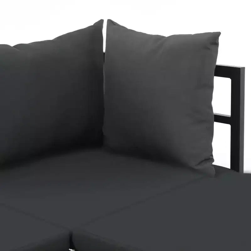 vidaXL Salon de jardin d'angle 2 places avec coussins Aluminium et WPC