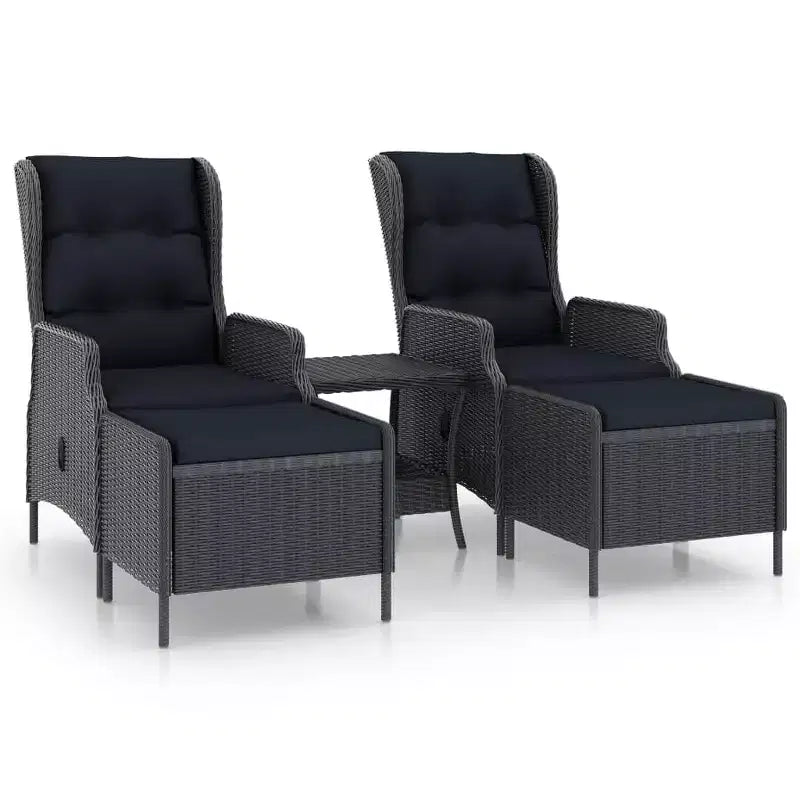 vidaXL Garden Lounge Set Dark grey, Black