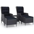 vidaXL Garden Lounge Set Dark grey, Black