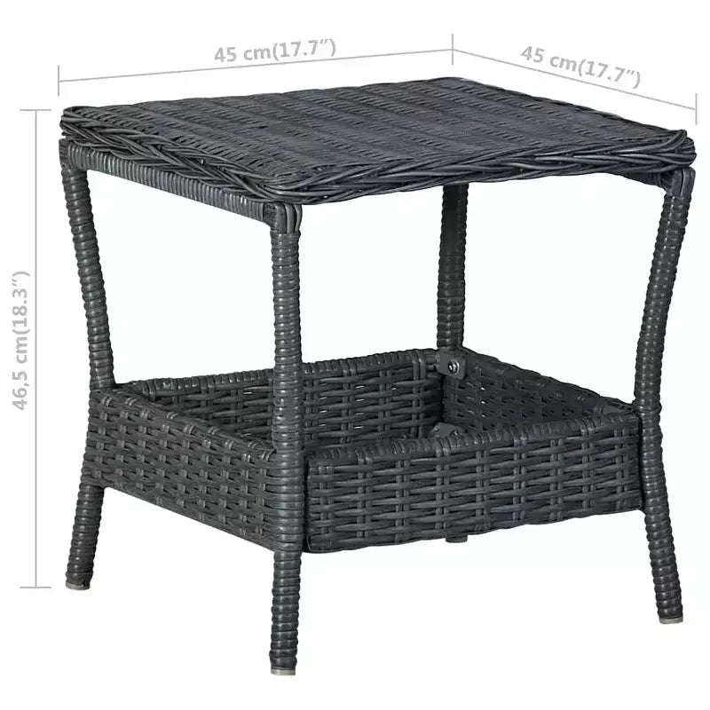 vidaXL Salon de jardin Gris foncé, Noir