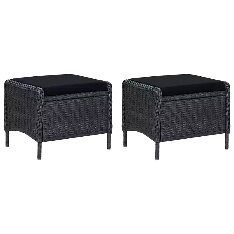 vidaXL Salon de jardin Gris foncé, Noir