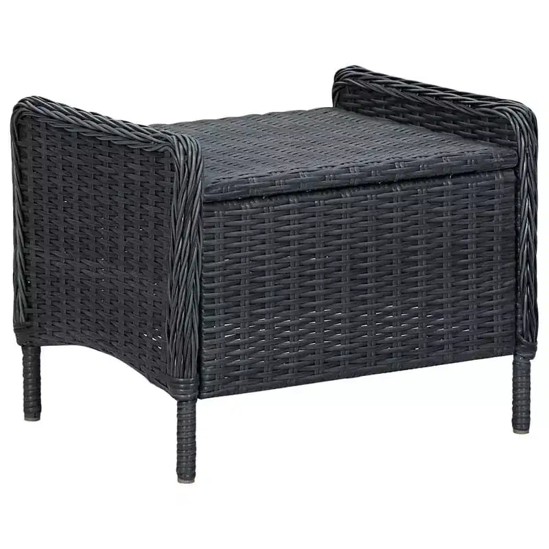 vidaXL Salon de jardin Gris foncé, Noir