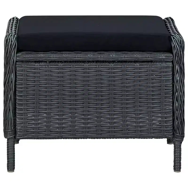 vidaXL Salon de jardin Gris foncé, Noir