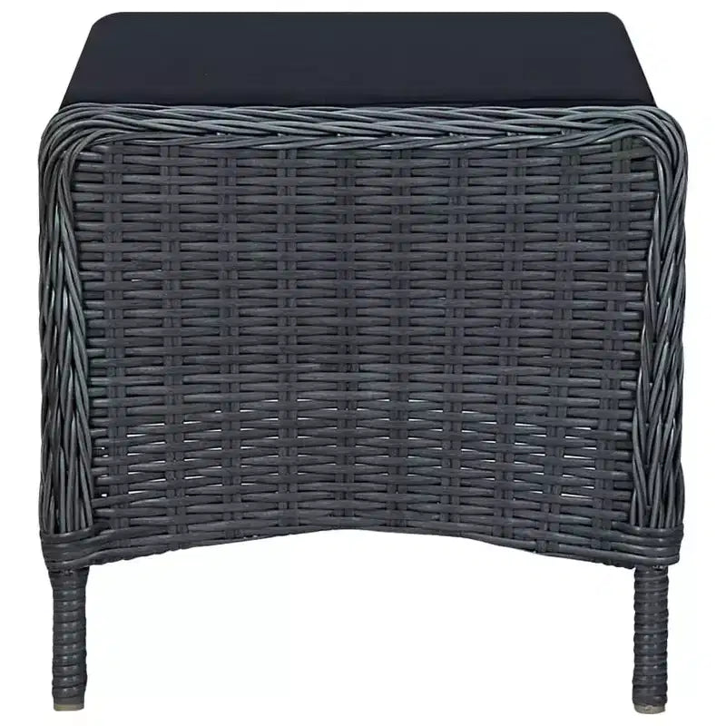 vidaXL Salon de jardin Gris foncé, Noir