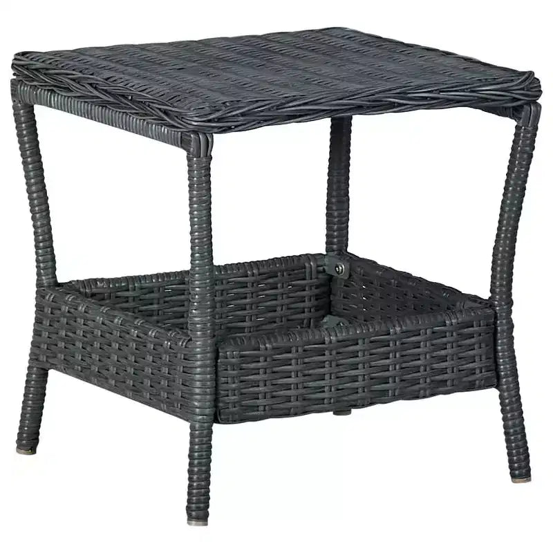 vidaXL Salon de jardin Gris foncé, Noir