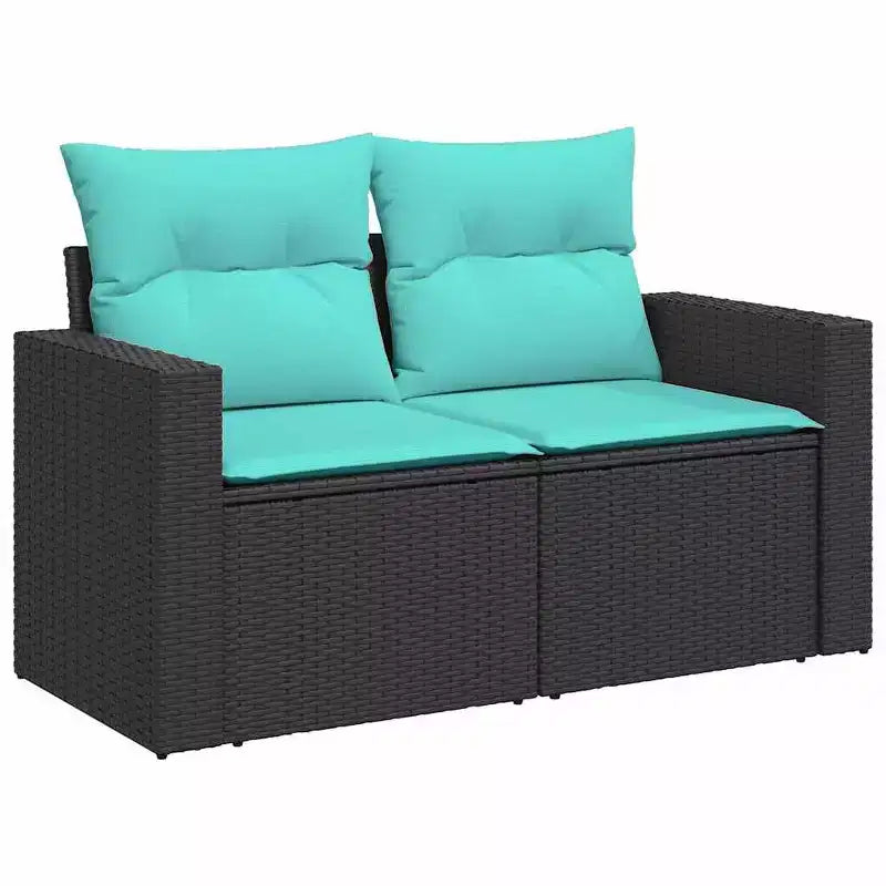 vidaXL Ensemble de canapés de jardin 13 pièces avec coussins résine tressée noir