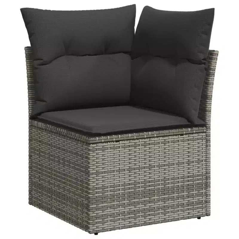 vidaXL Salon de jardin 9 pcs avec coussins résine tressée beige
