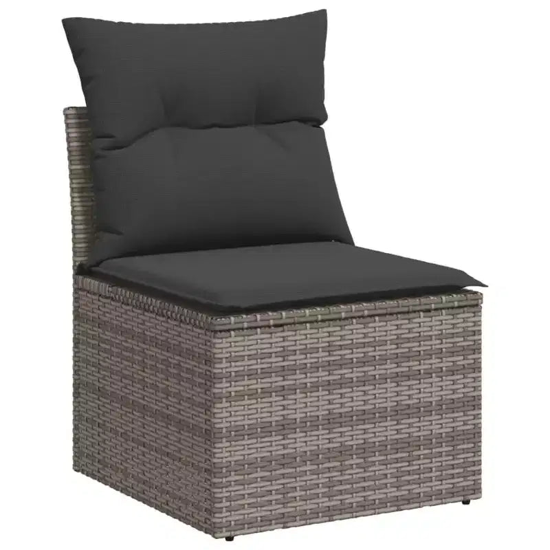 vidaXL Salon de jardin 9 pcs avec coussins résine tressée beige