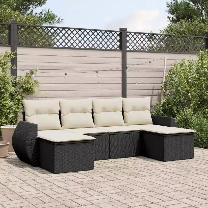 vidaXL Salon de jardin avec coussins Mobilier d'extérieur 6 pièces en résine tressée