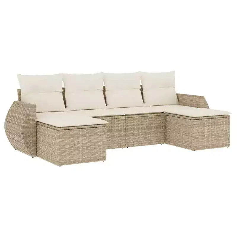 vidaXL Salon de jardin avec coussins Mobilier d'extérieur 6 pièces en résine tressée