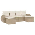 vidaXL Salon de jardin avec coussins Mobilier d'extérieur 6 pièces en résine tressée