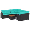 vidaXL Salon de jardin 9 pièces avec coussins Gris Résine tressée