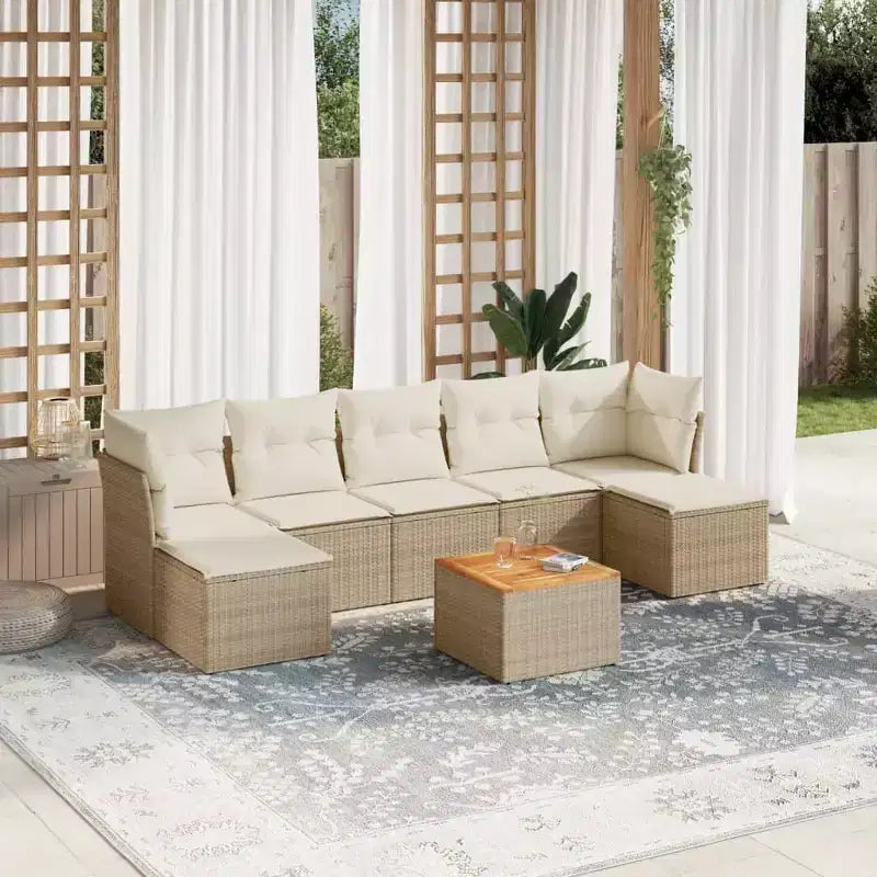 vidaXL Ensemble de canapés de jardin 8 pièces avec coussins en résine tressée
