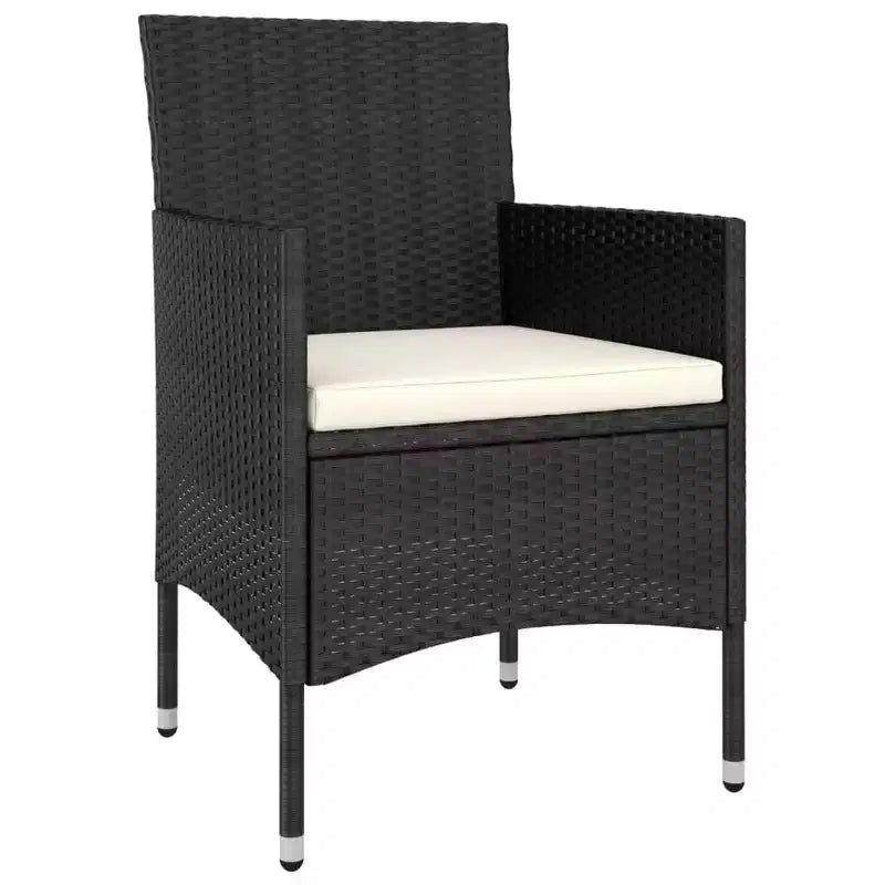 vidaXL Salon de jardin noir, blanc crème