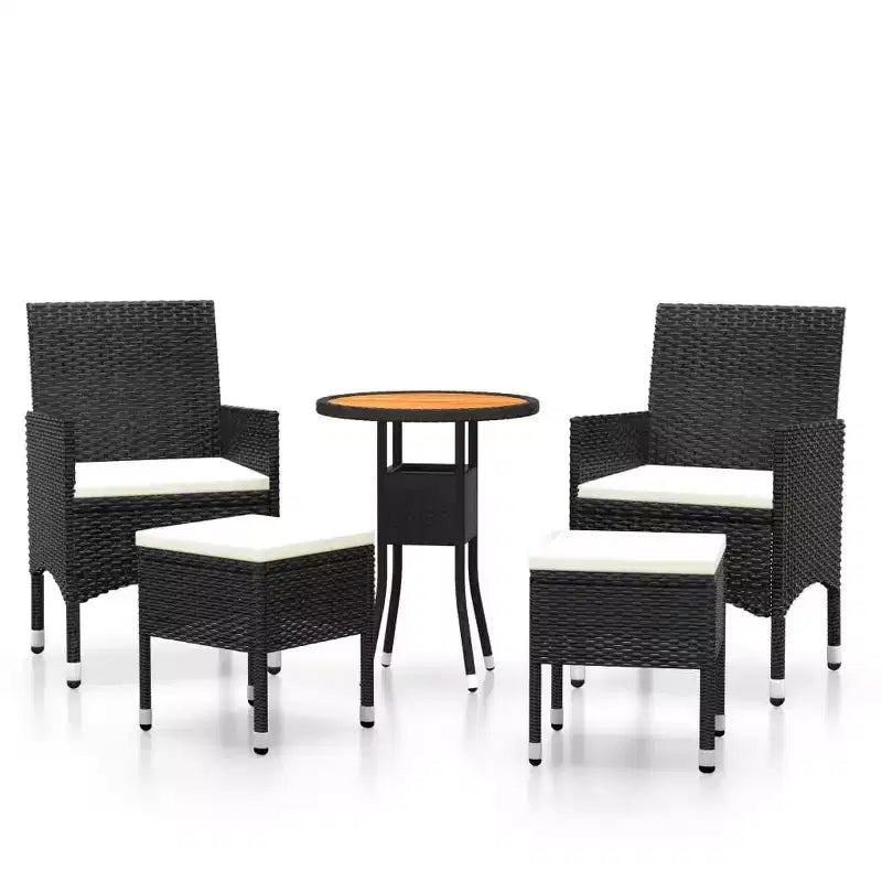 vidaXL Garden Lounge Set Black, Cream White