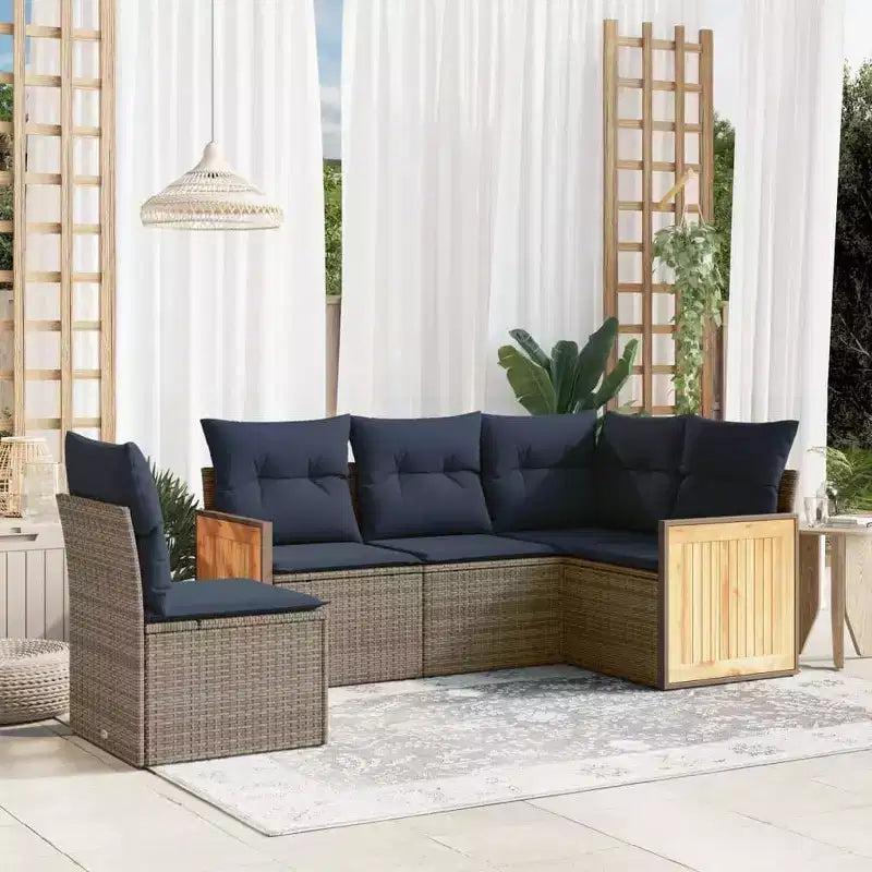 vidaXL Salon de jardin noir
