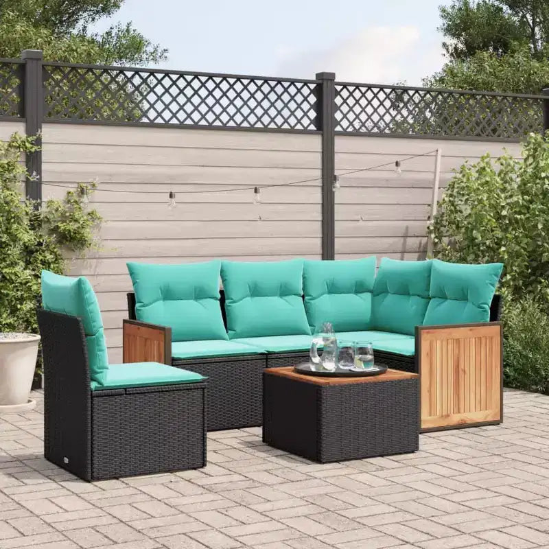 vidaXL Salon de jardin noir