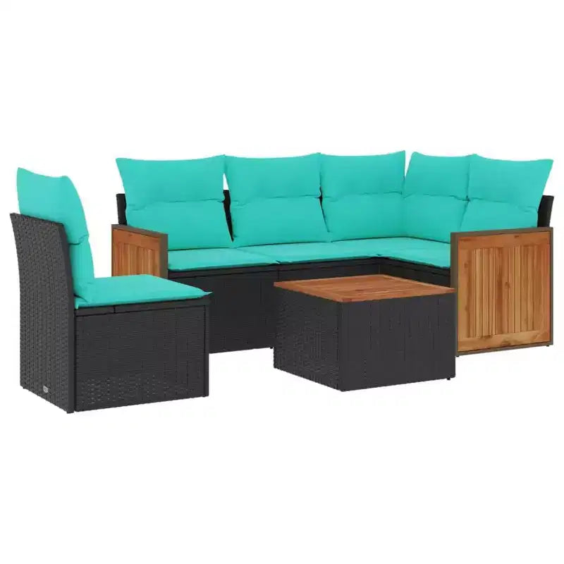 vidaXL Patio Sofa Set Black