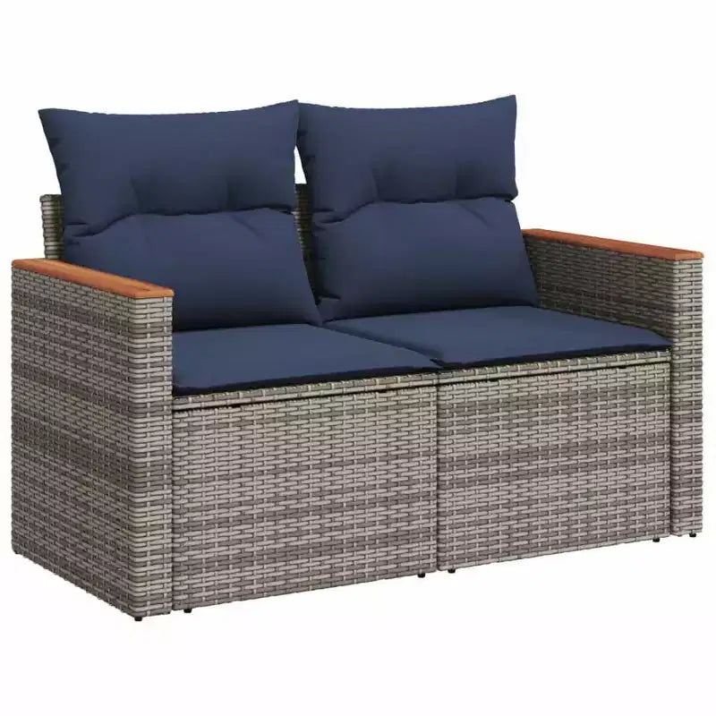 vidaXL Salon de jardin avec coussins en résine tressée
