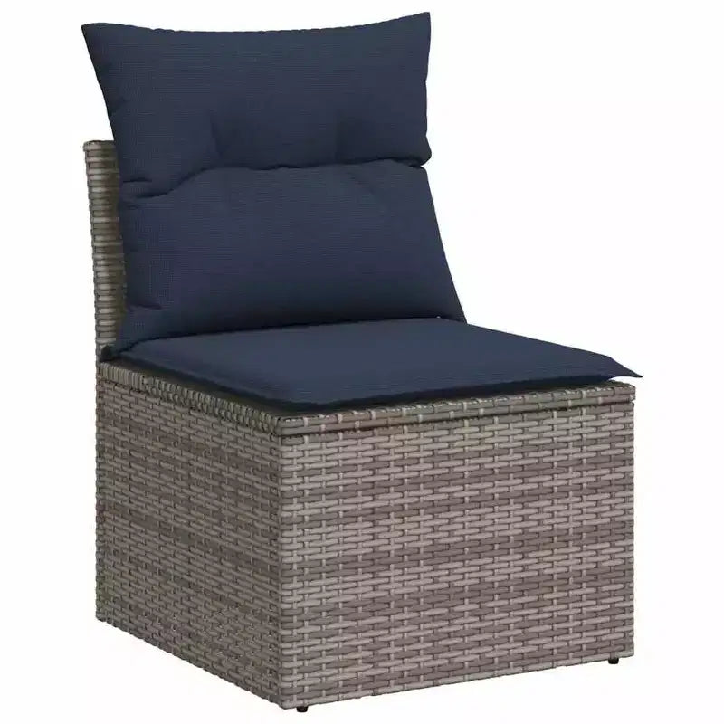 vidaXL Salon de jardin avec coussins en résine tressée