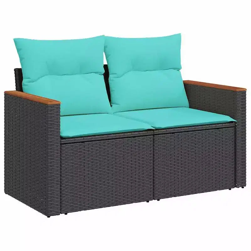 vidaXL Salon de jardin avec coussins en résine tressée