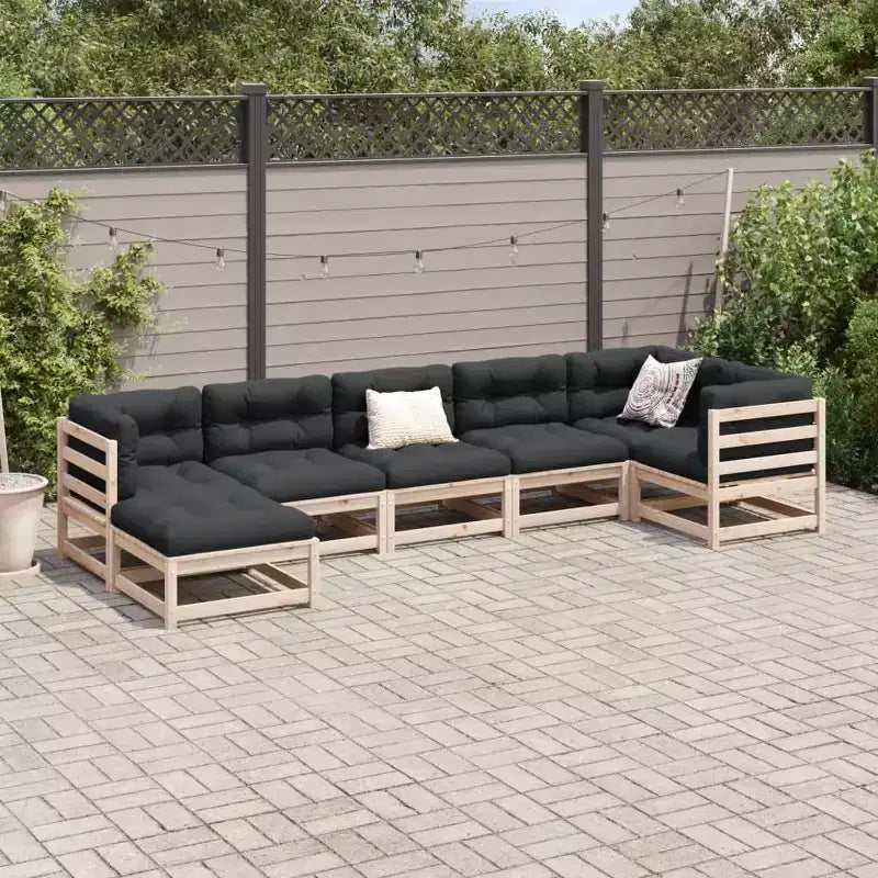 vidaXL Ensemble de canapés de jardin Bois de pin massif Naturel Grand Modulable