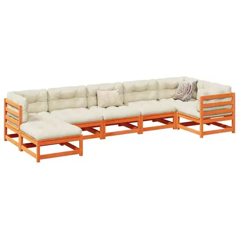 vidaXL Ensemble de canapés de jardin Bois de pin massif Naturel Grand Modulable