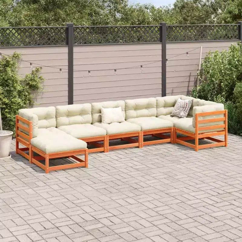 vidaXL Ensemble de canapés de jardin Bois de pin massif Naturel Grand Modulable