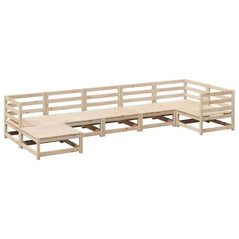 vidaXL Garden Sofa Set Natural Wood Solid Pine Wood Large Modular
