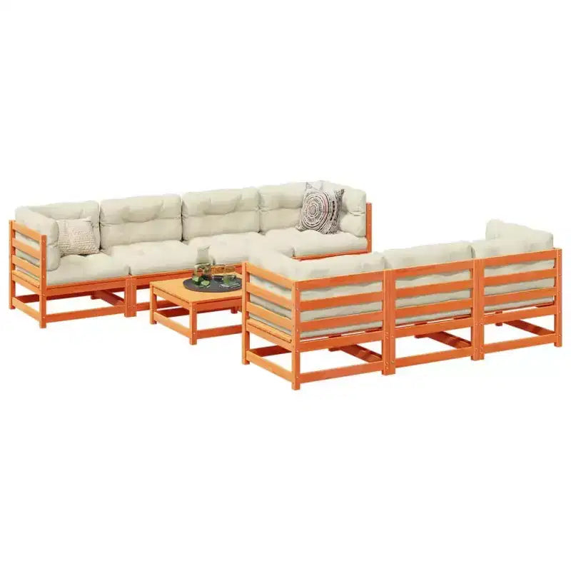 vidaXL Ensemble de canapés de jardin 8 pcs avec coussins Bois de pin massif
