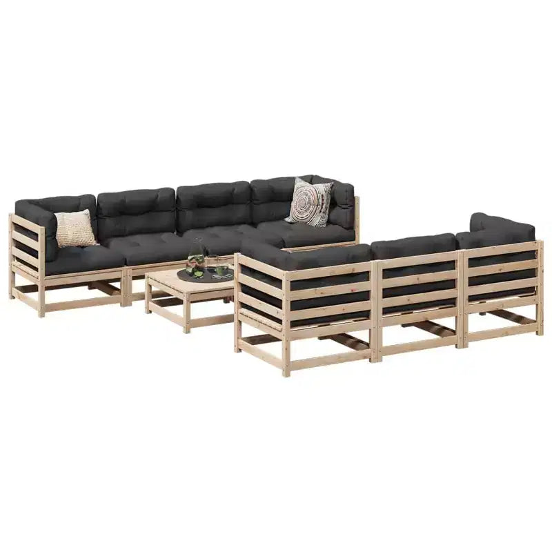 vidaXL Ensemble de canapés de jardin 8 pcs avec coussins Bois de pin massif