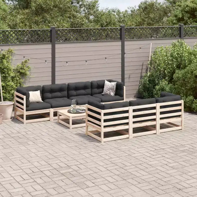 vidaXL Ensemble de canapés de jardin 8 pcs avec coussins Bois de pin massif