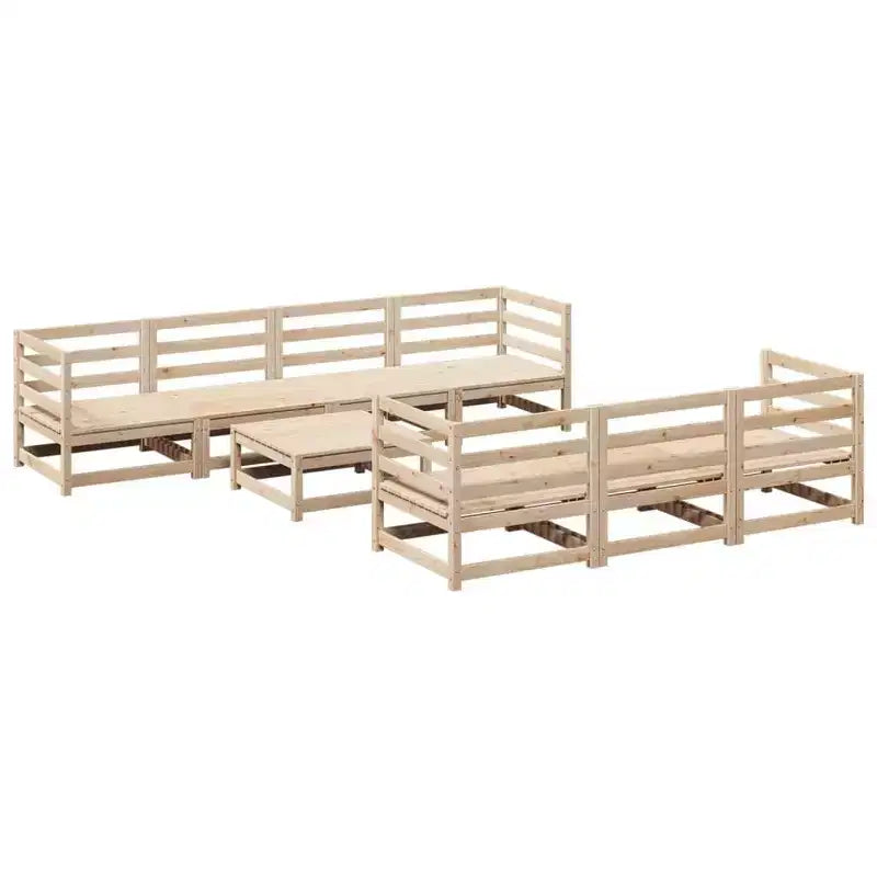 vidaXL 8 Piece Patio Sofa Set with Cushions Solid Wood Pine