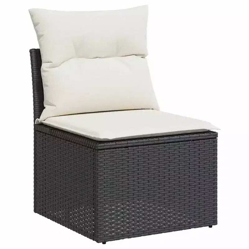 vidaXL Ensemble de canapés de jardin en résine tressée noire avec grands pieds réglables