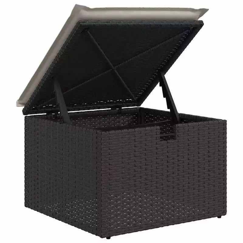 vidaXL Ensemble de canapés de jardin en résine tressée noire avec grands pieds réglables