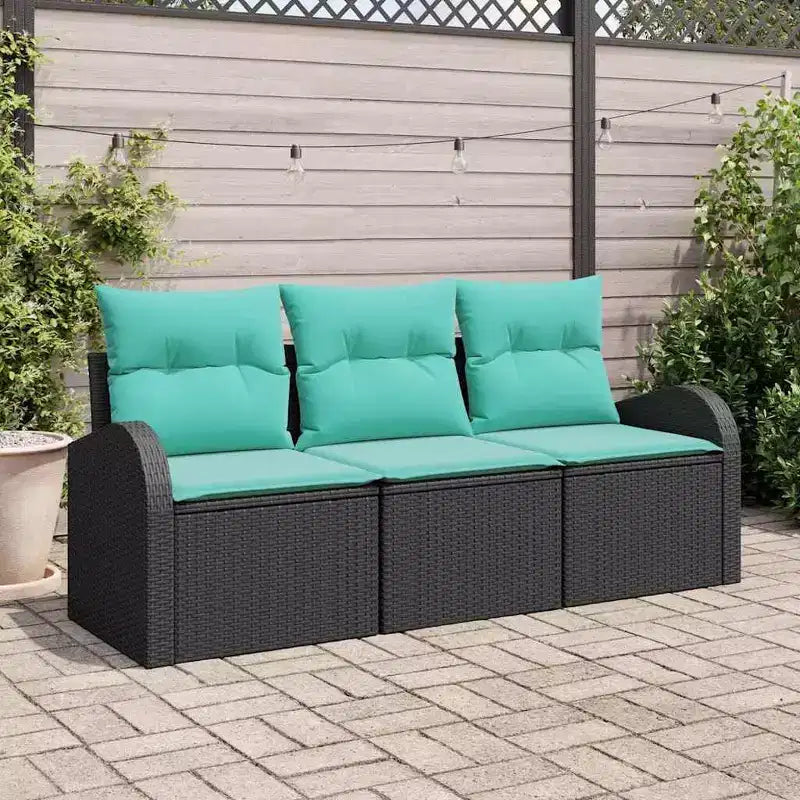 vidaXL Ensemble de canapés de jardin avec coussins 3 pcs Rotin PE marron
