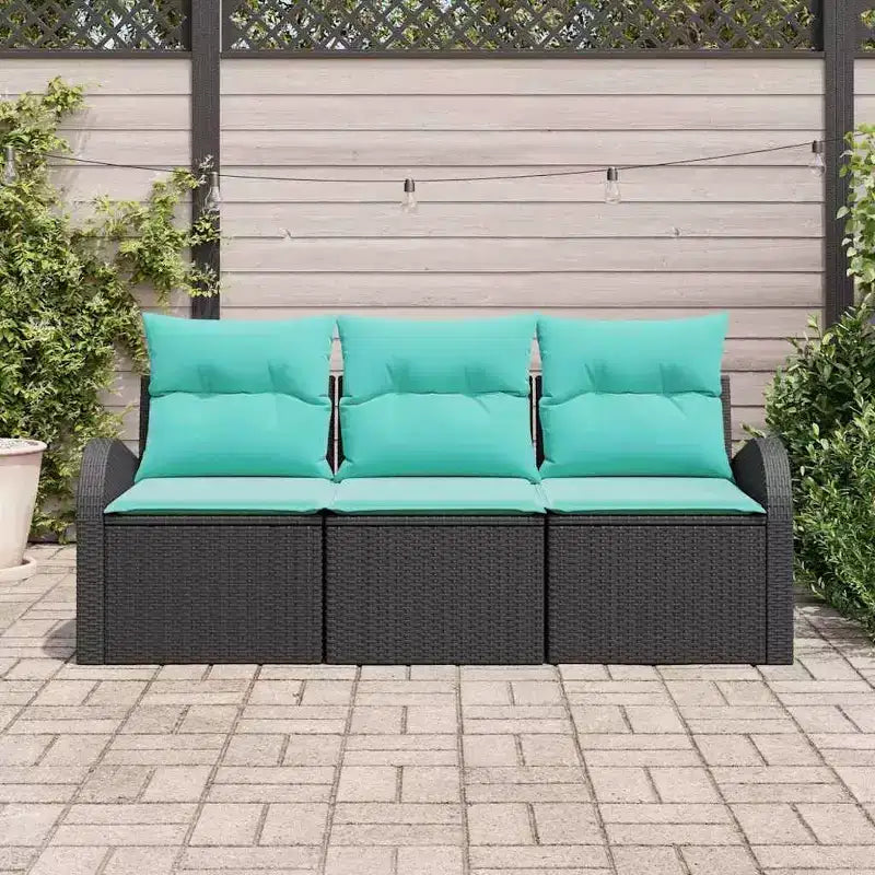 vidaXL Ensemble de canapés de jardin avec coussins 3 pcs Rotin PE marron