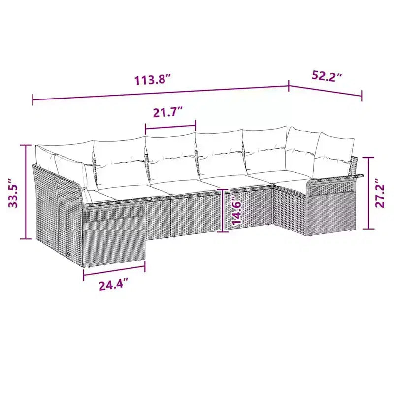 vidaXL Salon de jardin avec coussins 7 pcs Résine tressée marron